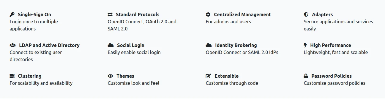 features of keycloak