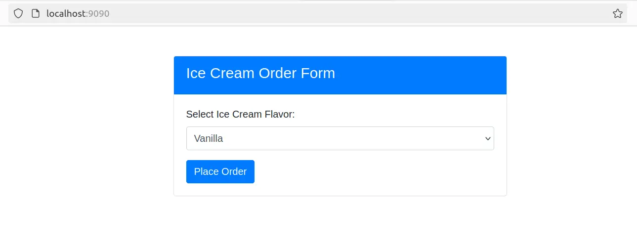 an ice cream order form