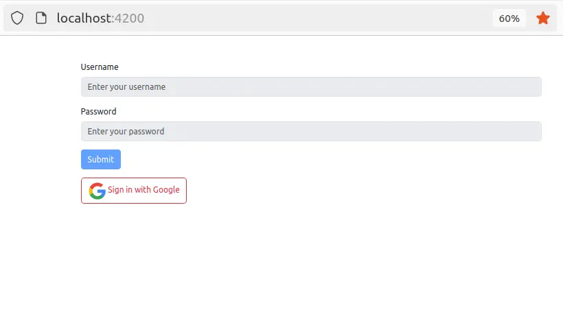 OAuth Login form